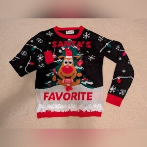 Black and Red Christmas Sweater - Santa's Favorite L